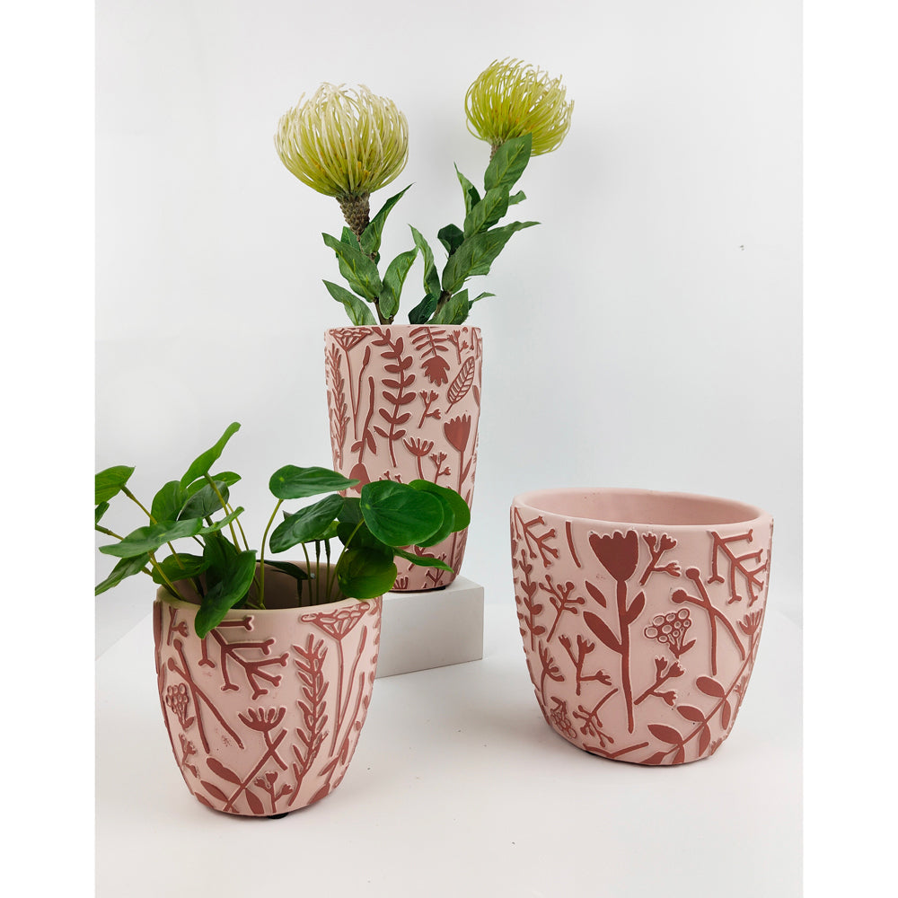 Urban Alex Floral 21cm Ceramic Plant/Flower Vase Home Display Pot Large Pink/Red — image 2