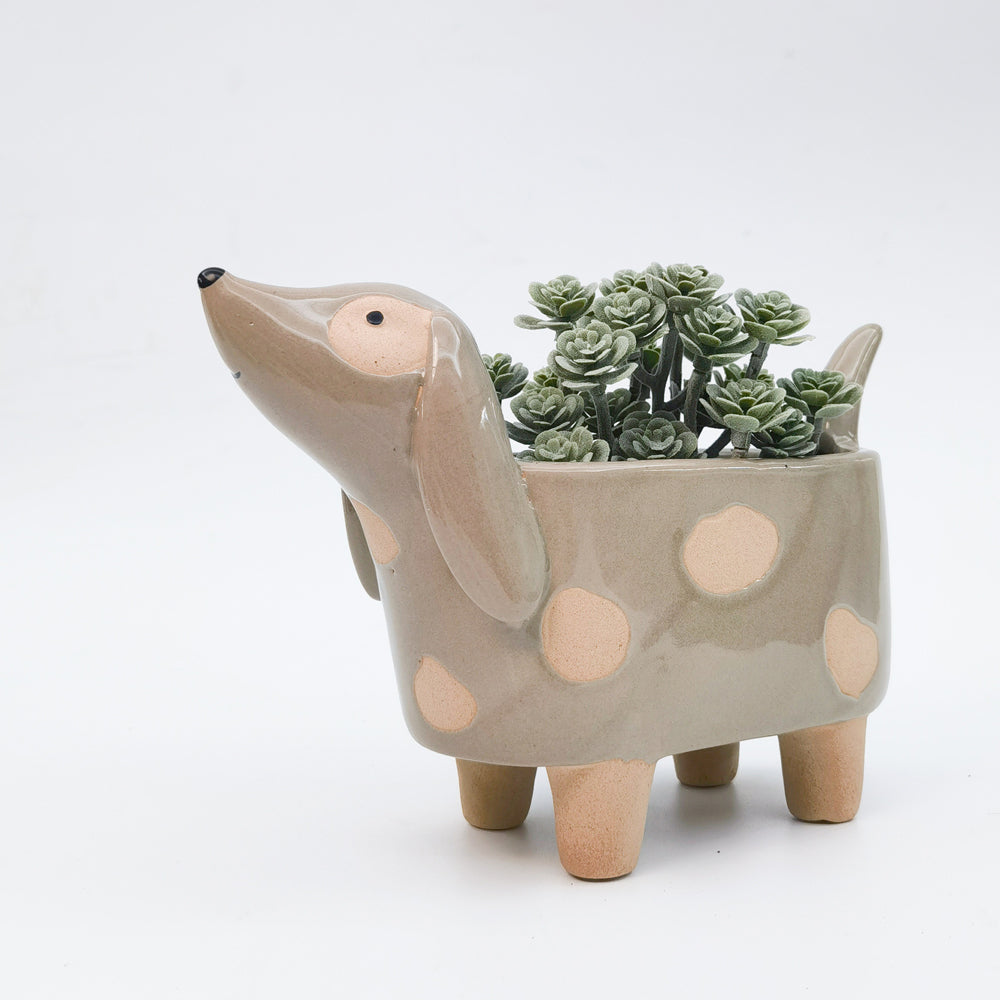 Urban Dog Planter Plant Pot Bisque 14cm Home Decorative Outdoor Garden Decor — image 2