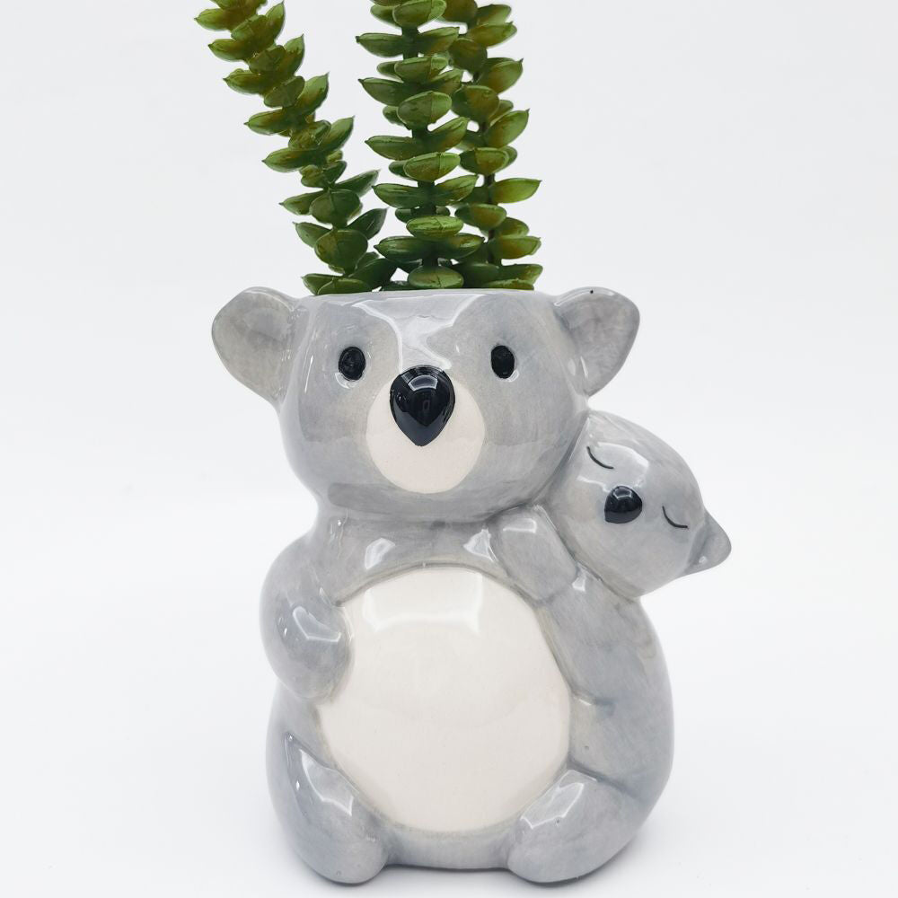 Urban Hugging Koalas Ceramic Planter Flower/Plant Pot Home Decor 11cm Grey — image 2