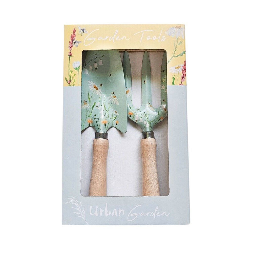 Urban Bee Metal/Timber Meadow Garden Tool Hand Trowel/Fork 29x18cm Yellow (2 Pieces) — image 2