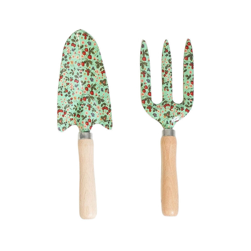 Urban Metal/Timber Strawberry Field Gardening Tools Set 29cm Green (2 Pieces)