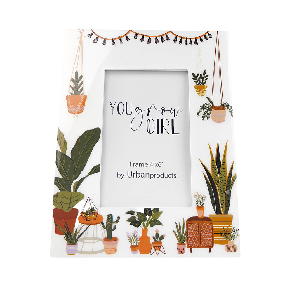 Urban You Grow Girl 4x6" MDF Photo Frame Picture Display w/ Stand Beige/Green