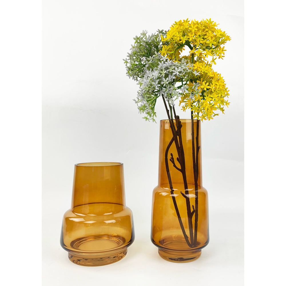 Urban Tommy Abstract Glass Flower Vase Home Decorative Display Rust — image 2