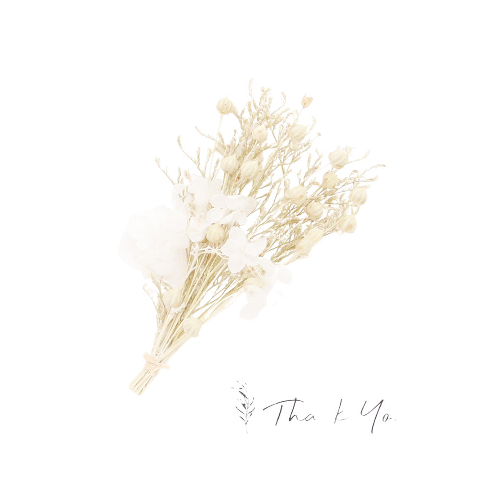 Urban 15cm Dried Floral Thank You Card Occasional Greeting w/ Flowers Natural