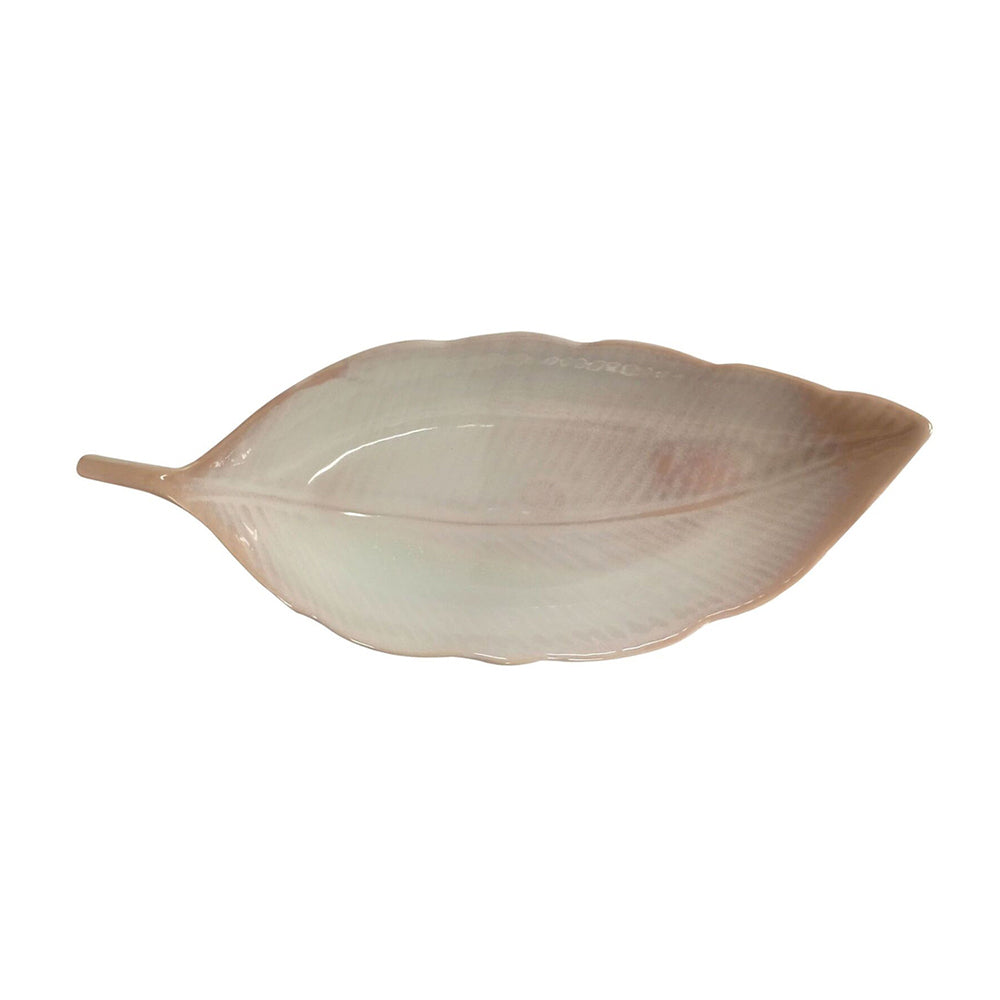 Urban Lyra 37cm Ceramic Long Leaf Plate Home/Kitchen Decor Trinket Display Blush