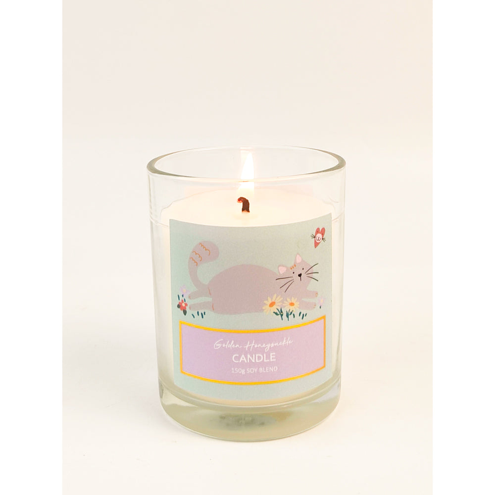 Urban Perfect Pets Cat Golden Honeysuckle 150g Glass Candle Home Fragrance Decor — image 5