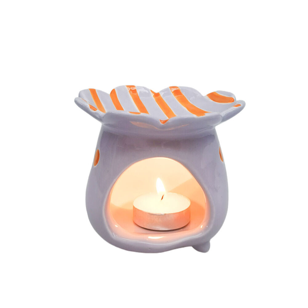 Urban 10x11cm Mauve/Orange Ceramic Halcyon Tealight Candle Oil Burner — image 3