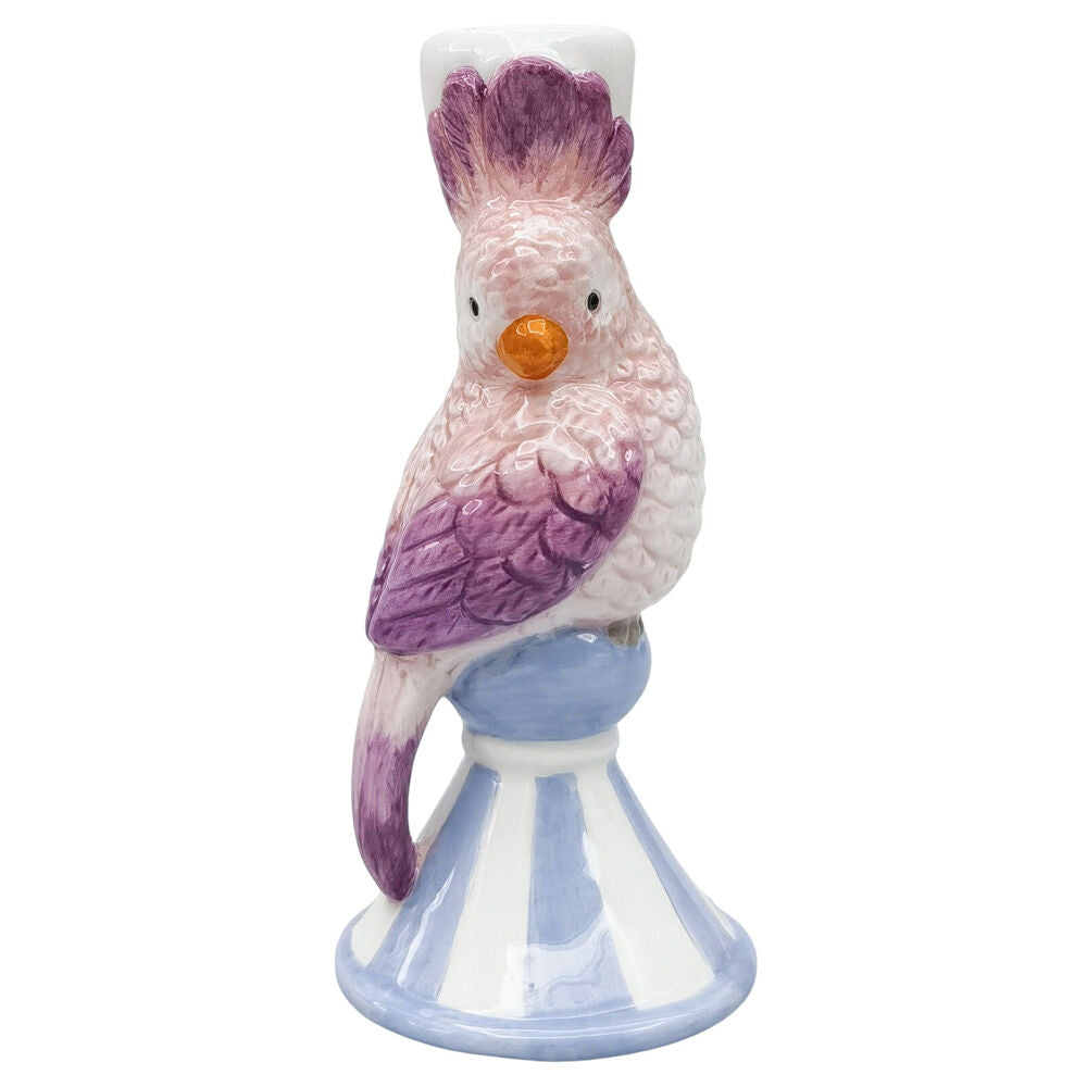 Urban 15x7cm Ceramic Perdy Parrot Candle Stick Holder Home Decor — Blue