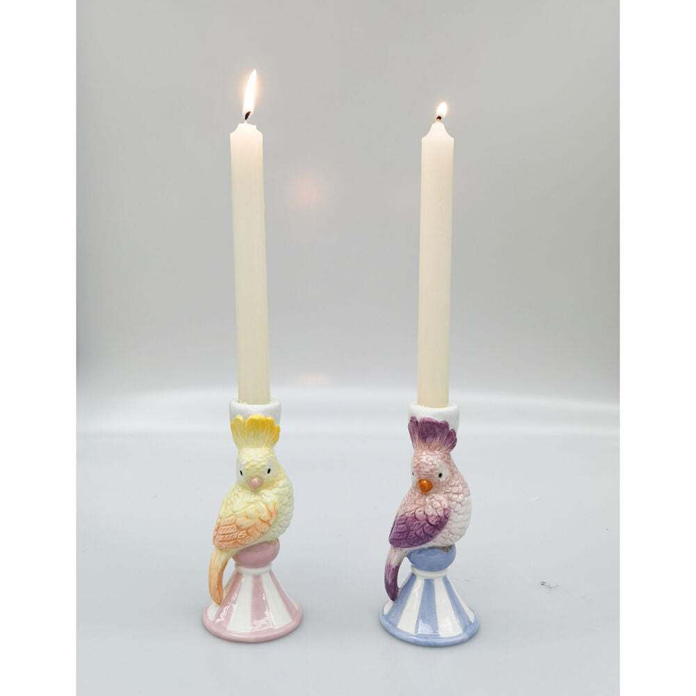 Urban 15x7cm Ceramic Perdy Parrot Candle Stick Holder Home Decor — image 2