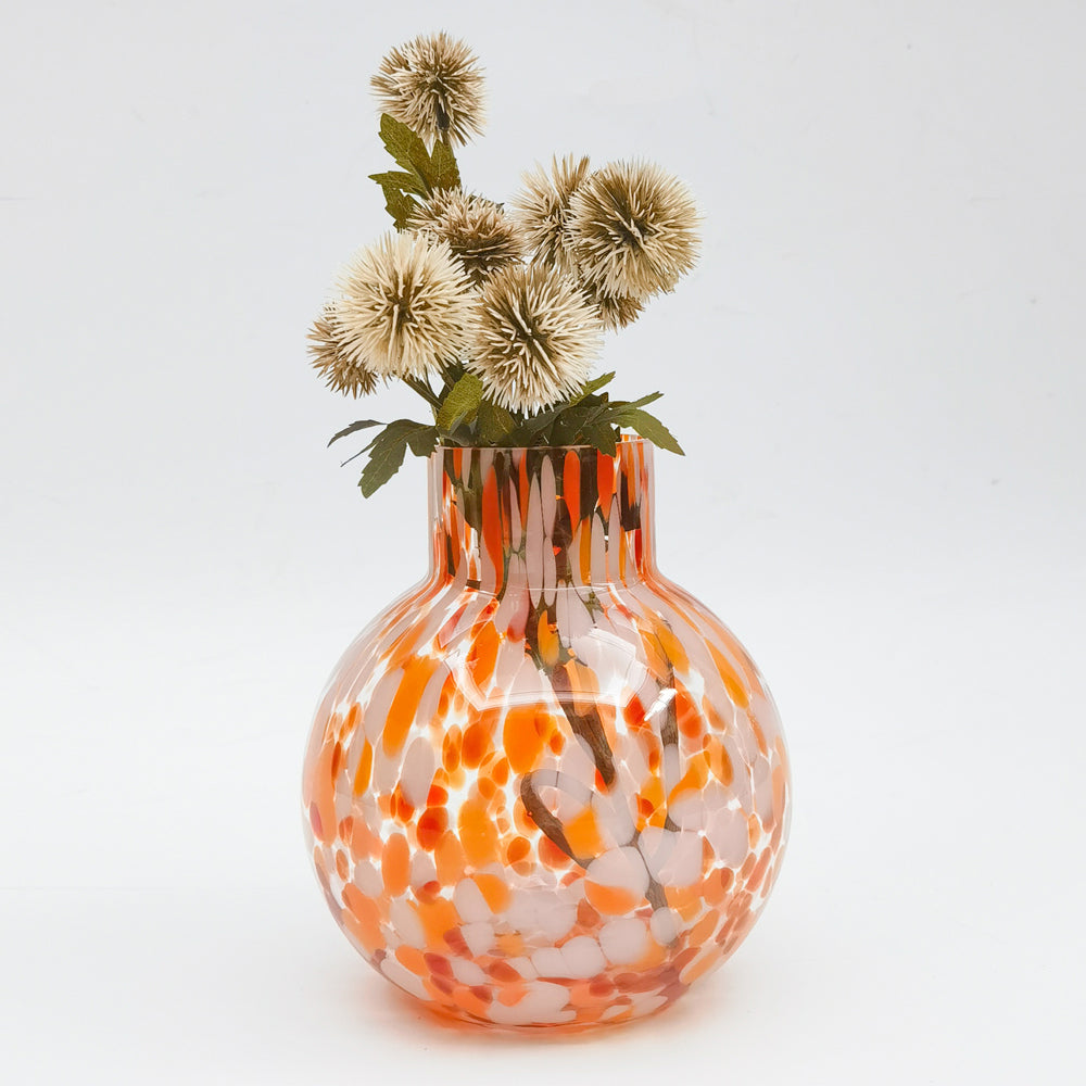 Urban Jaslyn Speckle Glass Flower Vase Red Pink 17cm Decorative Home Decor — image 2