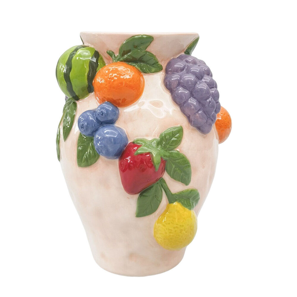Urban 19x14cm Pink Ceramic Tropical Fruit Decorative Urn Vase
