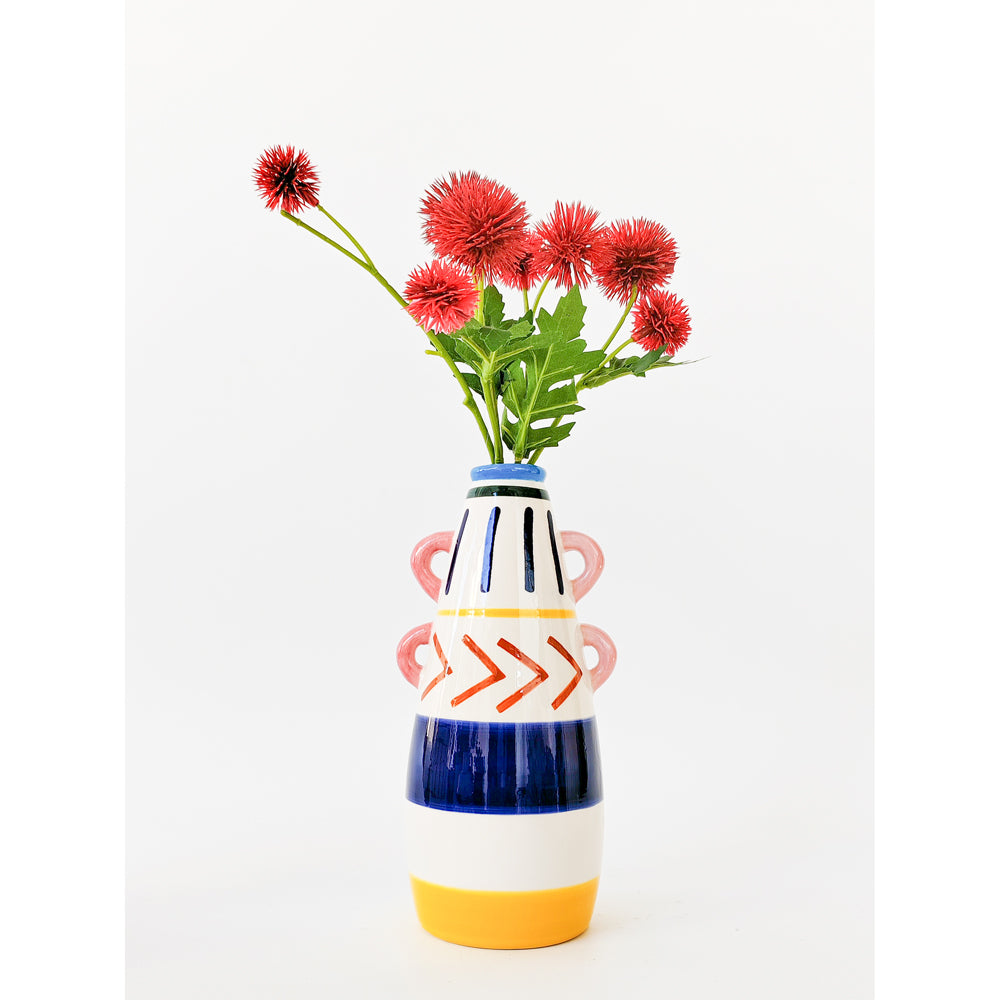 Urban Products Harlequin Squat Home Decor Decorative Flower Vase Colourful 21cm — image 2