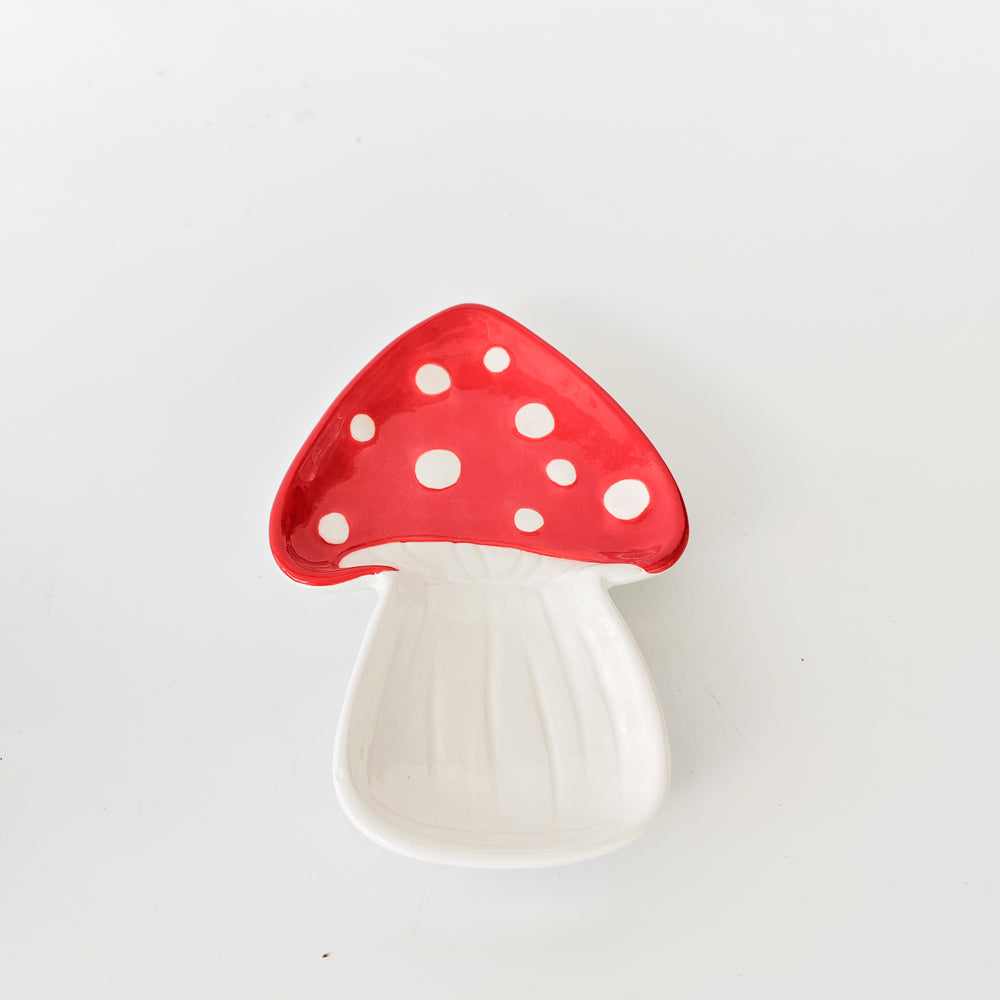 Urban Products Toadstool Ceramic Plate Novelty Decorative Holder Red 18cm — image 2