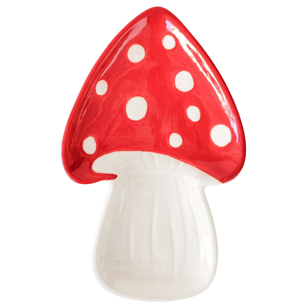 Urban Products Toadstool Ceramic Plate Novelty Decorative Holder Red 18cm