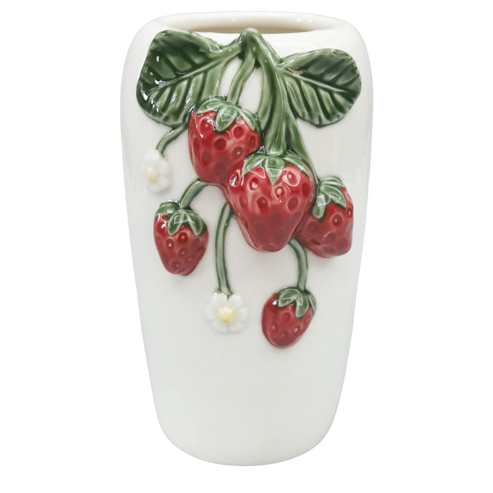 Urban 20x13cm White/Red Ceramic Strawberry Home Decor Flower Vase