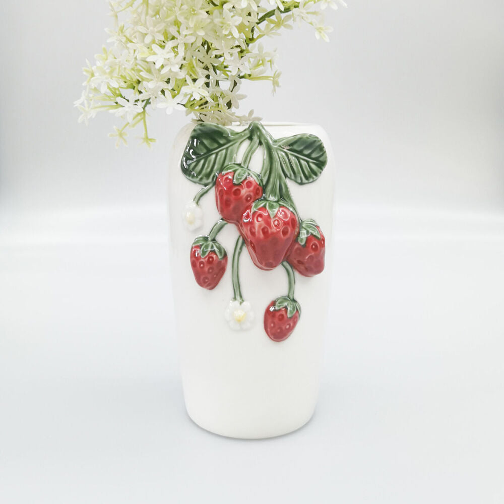 Urban 20x13cm White/Red Ceramic Strawberry Home Decor Flower Vase — image 3