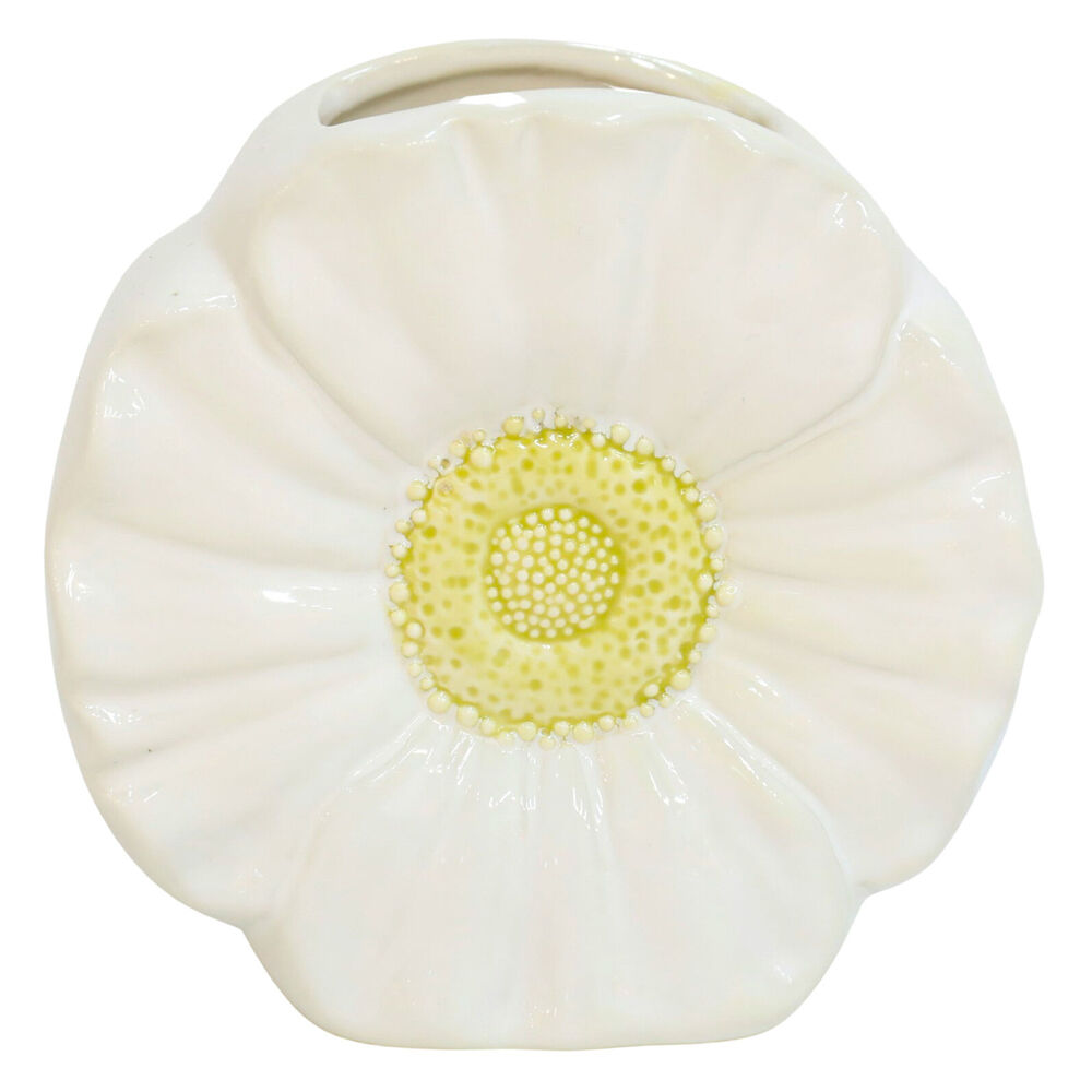 Urban 13x7cm White/Yellow Ceramic Flower Home Decorative Vase