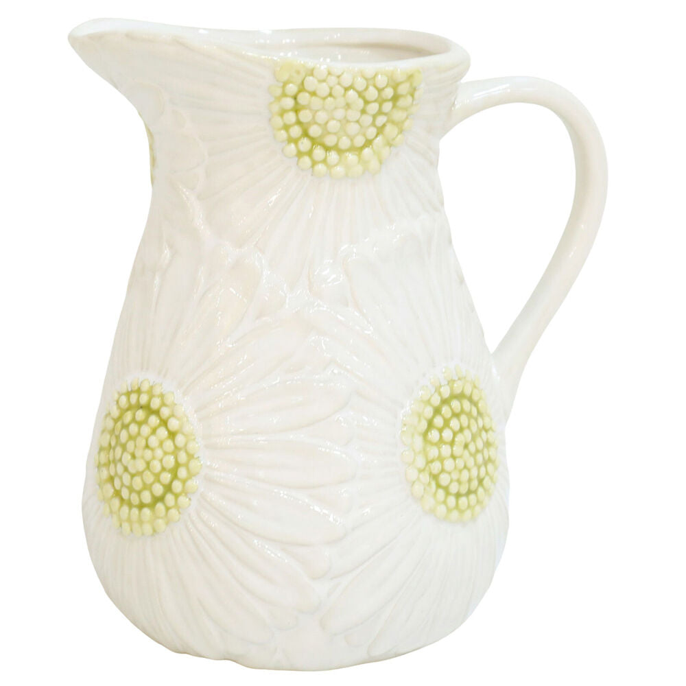 Urban 20x17cm Ceramic Flower Pitcher Beverage Serving Jug — White