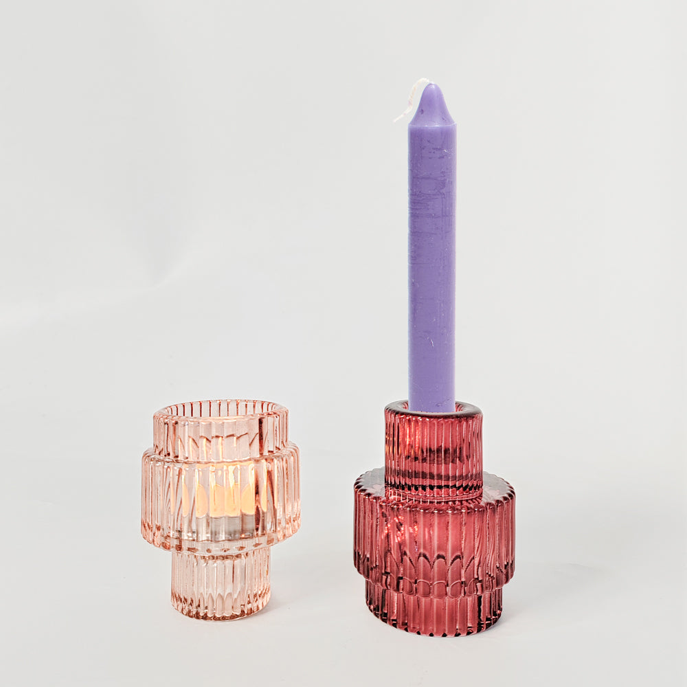 Urban Products Kinkora Home Decor Decorative Glass Candle Holder Pink 10cm — image 2