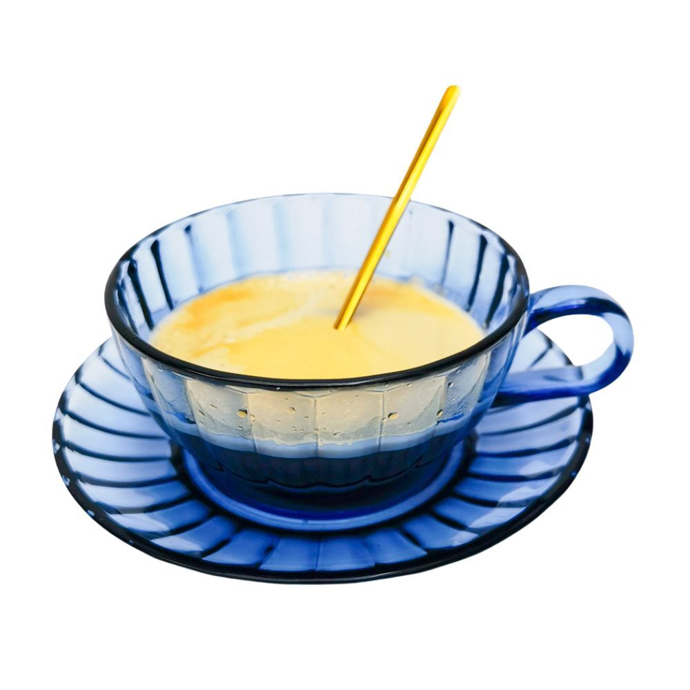 Urban Maisy Glass Tea Cup/Saucer & Spoon Coffee Cup Set Drinkware Blue 14cm — image 2