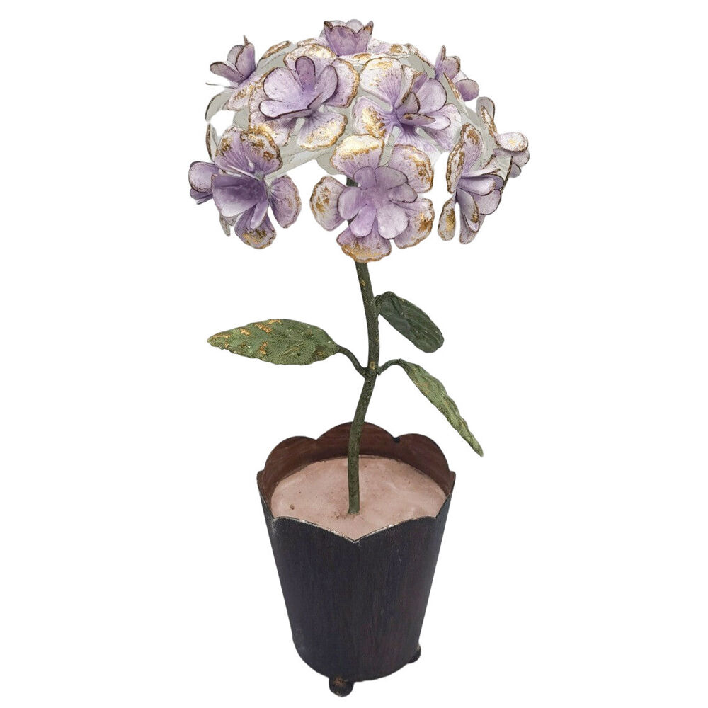 Urban 25x10cm Purple Metal Hydrangea Decorative Floral Stand