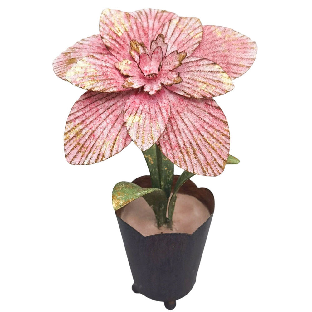 Urban 23x13cm Pink Metal Lily Decorative Indoor Floral Stand