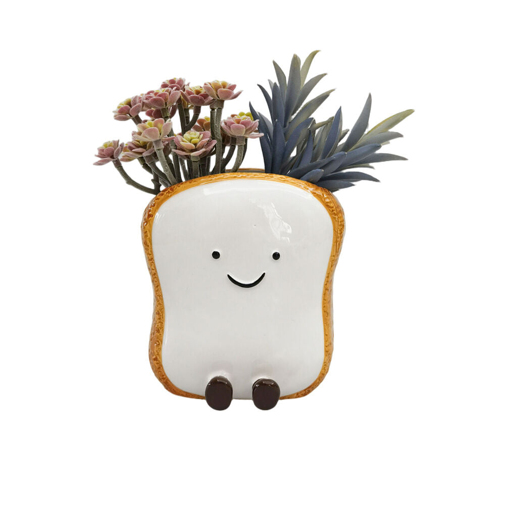 Urban 13x12cm White Ceramic Teddy Toast Friends Vessel Decorative Storage Vase — image 3