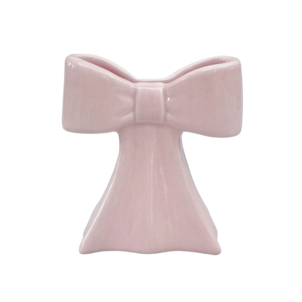 Urban 11x10cm Ceramic Bow Home Decorative Flower Vase Pot — Pink