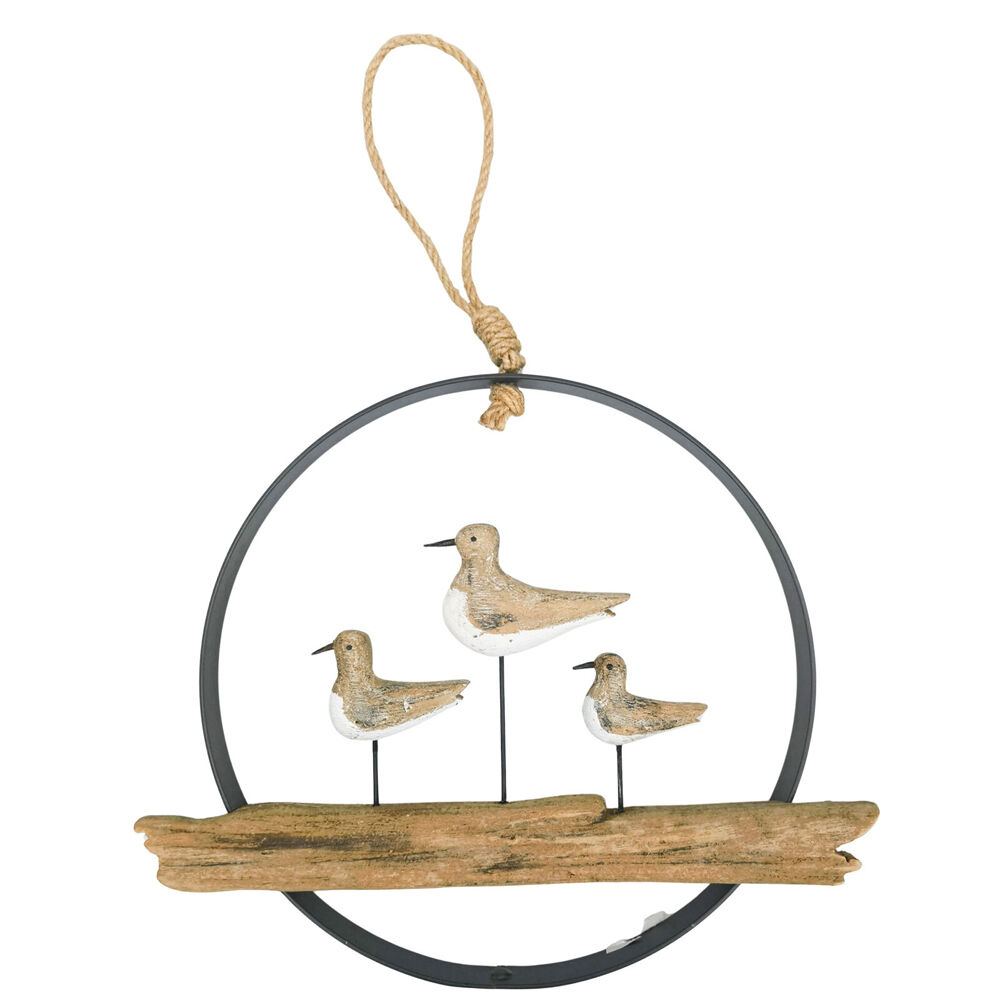 Urban 24x28cm Natural Wooden Drift Triple Seabirds Hanging Decoration