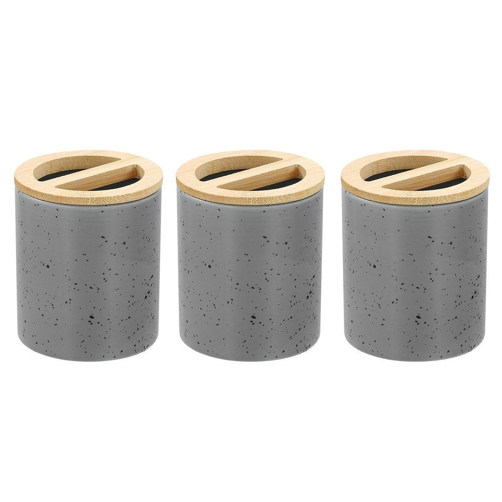 Boxsweden Bano 8x10cm Ceramic Toothbrush Holder - Grey Speckle (3 Pack)