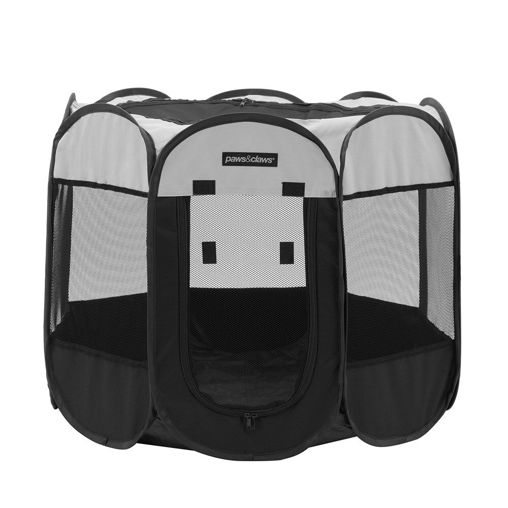 Paws and Claws Foldaway Pet Playpen Durable Metal Indoor Medium 91x63cm