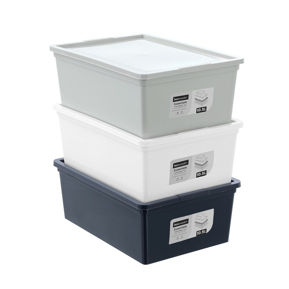 Boxsweden 10.5L/36x26cm Essentials Storage Organiser Stackable Tub/Box Assorted — image 5