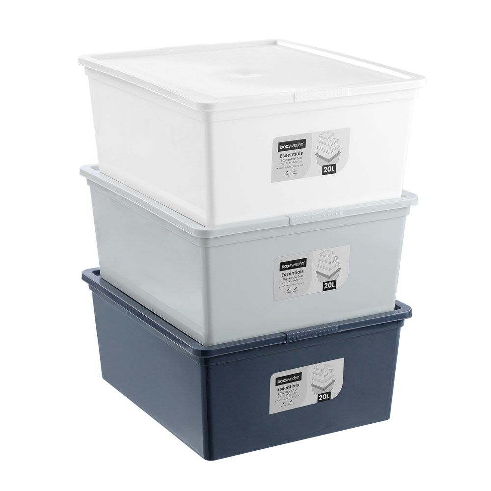 Boxsweden Essentials Organiser Stackable Tub 20L 39.5x34x16.5cm Assorted — image 2