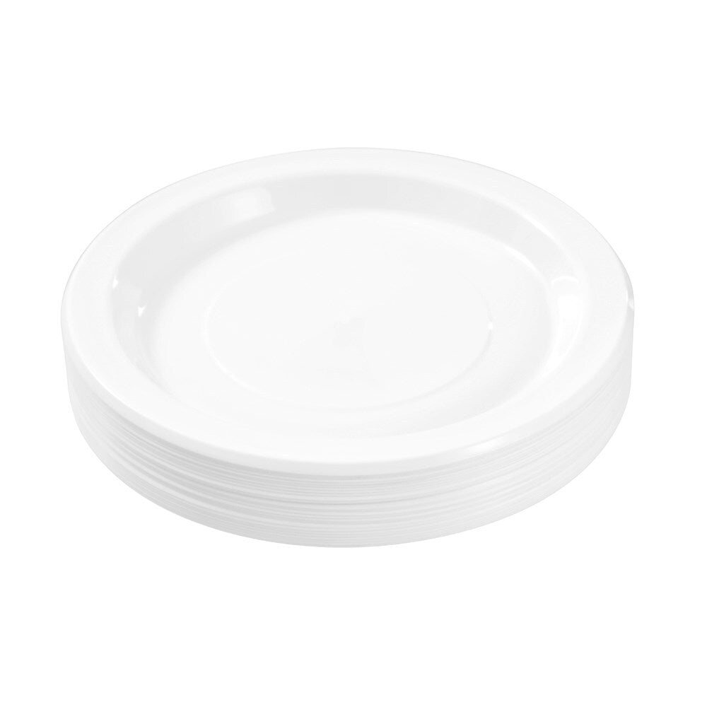 Lemon and Lime Reusable Plastic Serving Plate 22.5cm - White (300 Pieces) — image 3