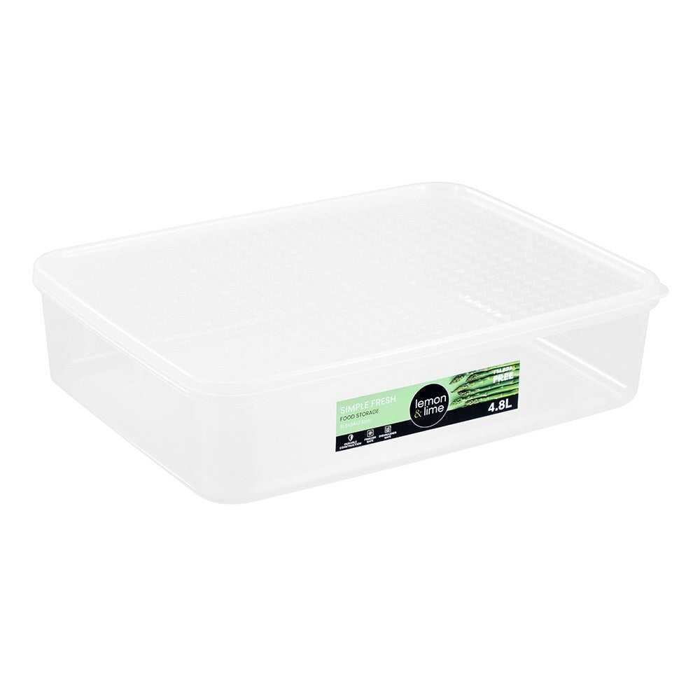 Lemon and Lime Lemon & Lime 4.8L Simple Fresh Food Reusable Container - Clear