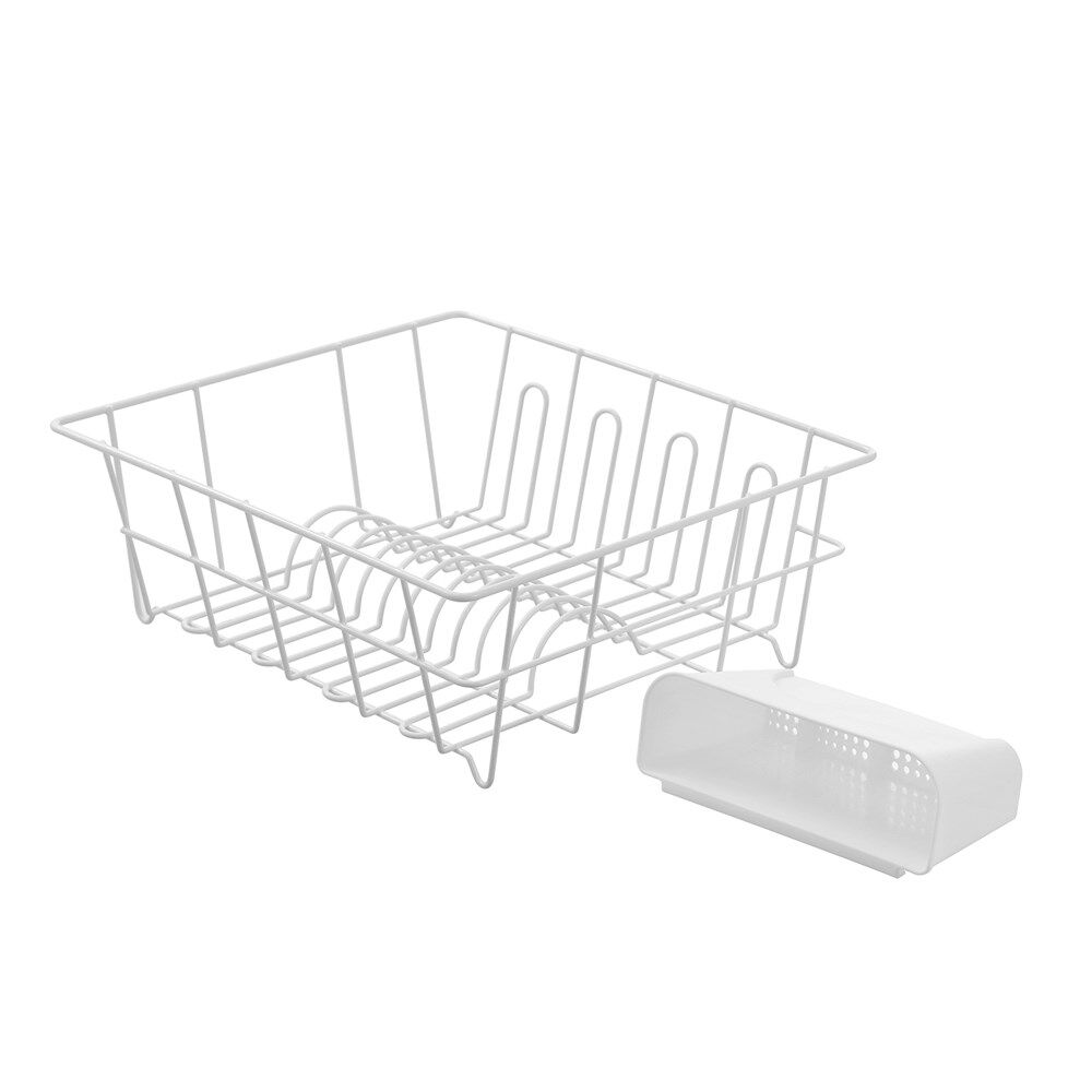 Boxsweden Lightweight Wire Dish Rack with Cutlery Holder 37x33x13.5cm White — image 5