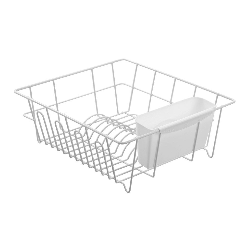 Boxsweden Lightweight Wire Dish Rack with Cutlery Holder 37x33x13.5cm White — image 3