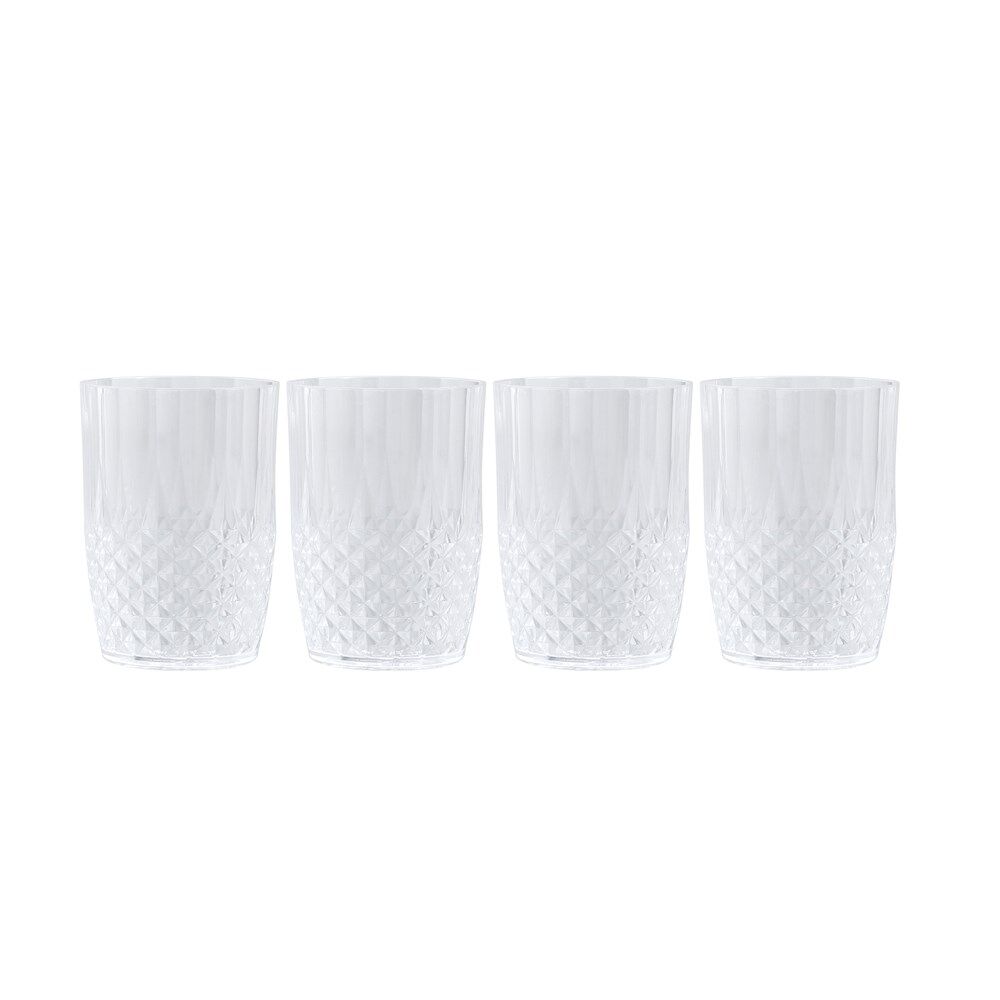 Lemon and Lime Lemon & Lime Crystal Deco Plastic Reusable Indoor/Outdoor Tumbler 400ml (4 Pieces)