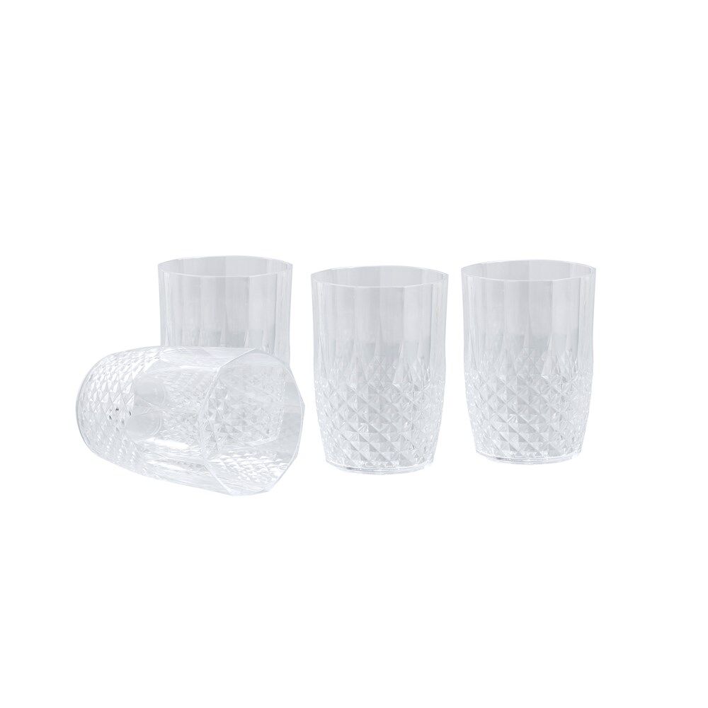 Lemon and Lime Lemon & Lime Crystal Deco Plastic Reusable Indoor/Outdoor Tumbler 400ml (4 Pieces) — image 4