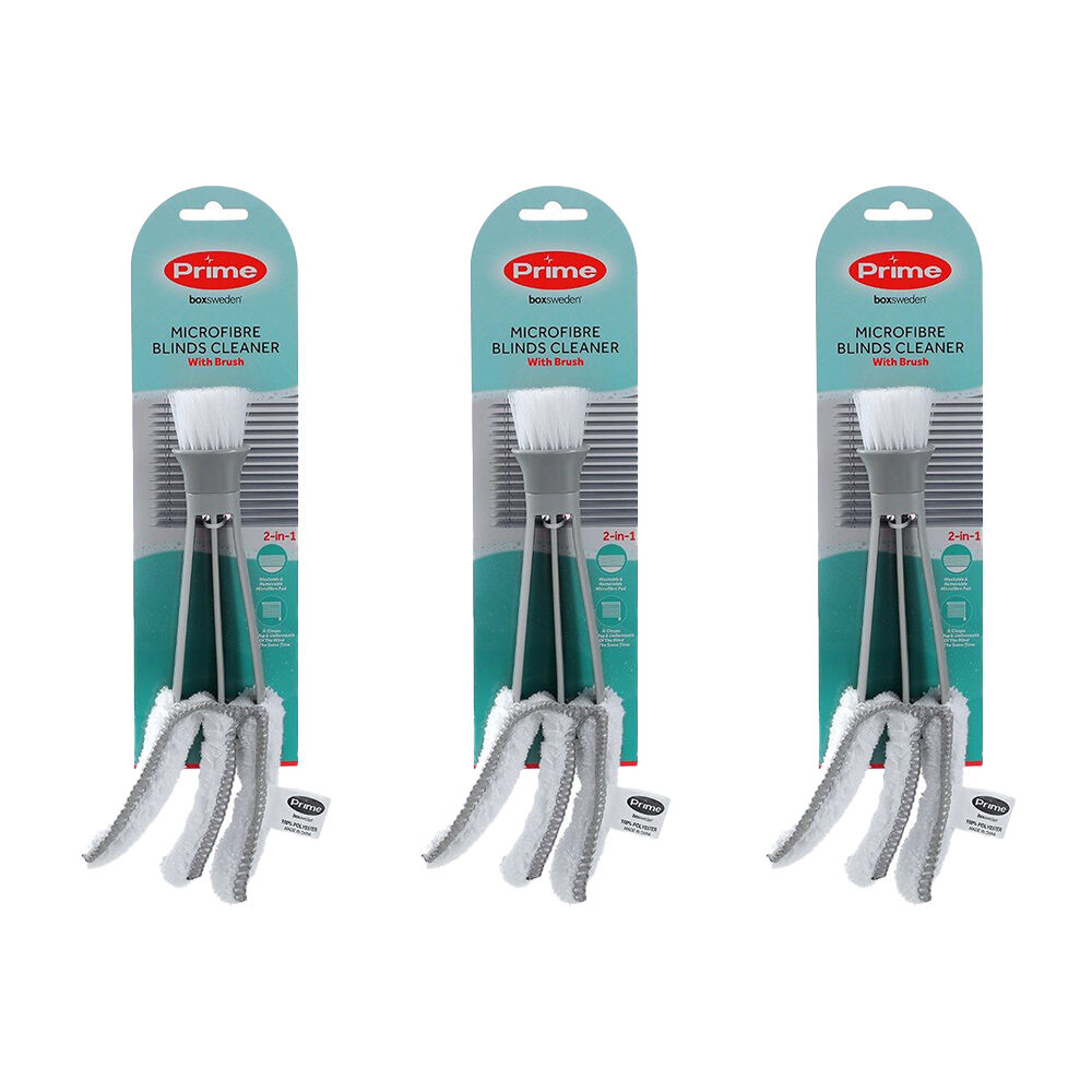 Boxsweden Prime Microfibre Blinds Cleaning Tool w/ Brush Assorted (3 Pack)