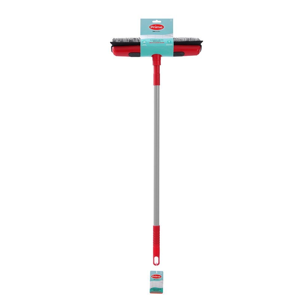 Boxsweden Prime Rubber Head Outdoor/Indoor Broom w/ Extendable Handle Assrtd (6 Pack) — image 2