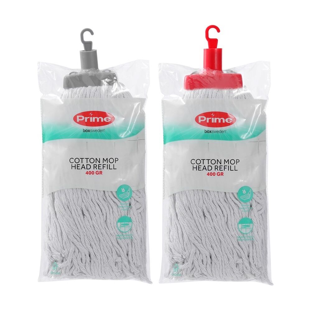 Boxsweden Prime Cotton Mop Refill 400GR Head for Cleaning Assorted (6 Pack) — image 3