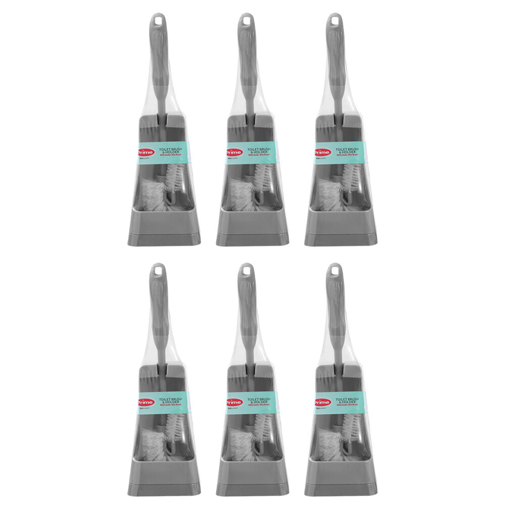 Boxsweden Prime Essentials Toilet Brushes Under Rim w/ Holder Assorted (6 Pack)