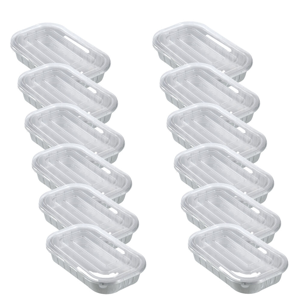 Lemon and Lime 3pc Lemon and Lime Premium Aluminium Foil Container w/ Clear Lids 31.5x19cm (12 Pack)