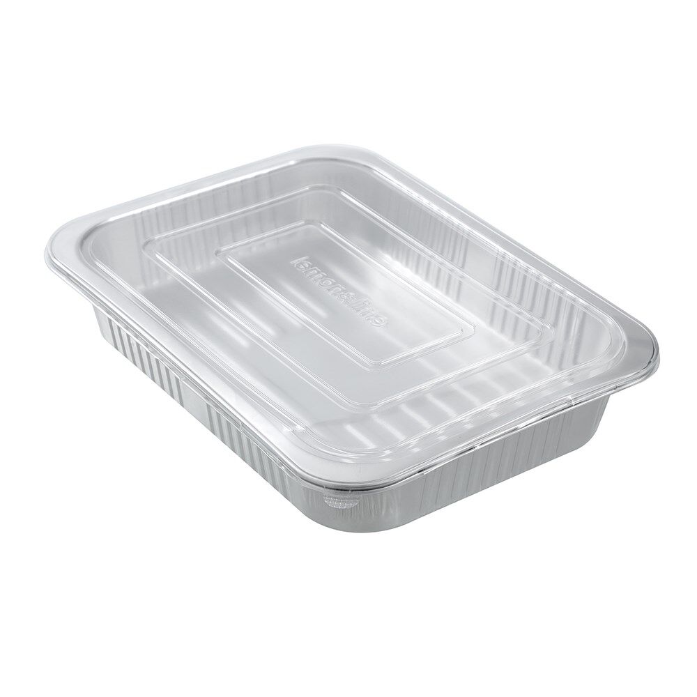 Lemon and Lime Premium Aluminium Foil Container With Clear Lids 37x27x6cm (2 Pieces)