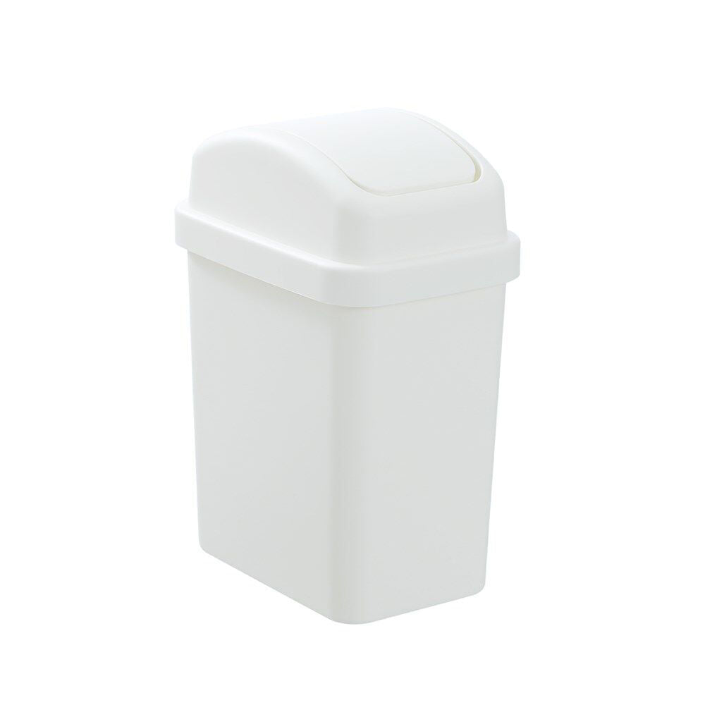 Boxsweden 6L White Durable Slim Line Rubbish Bin w/ Swing Lid — image 4
