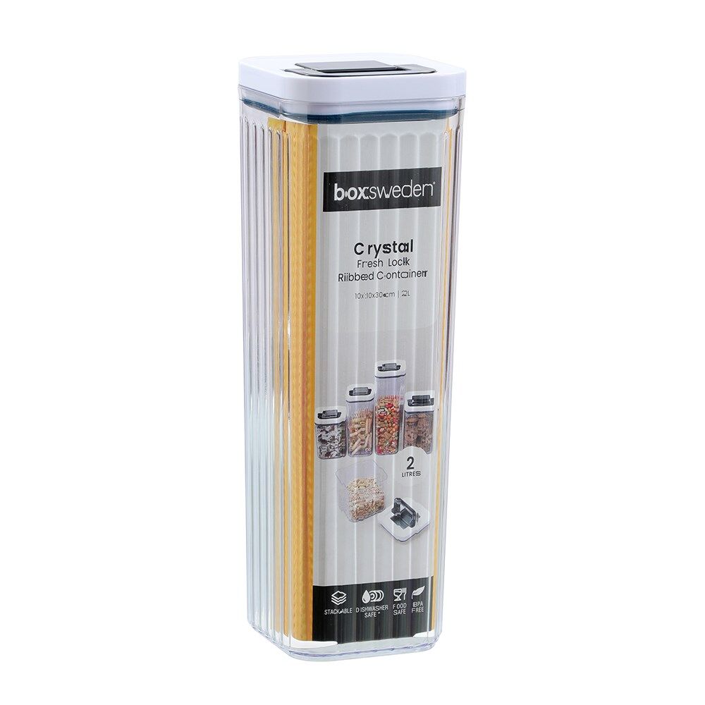 Lemon and Lime 2L/30cm Crystal Ribbed Food Storage Container Assorted