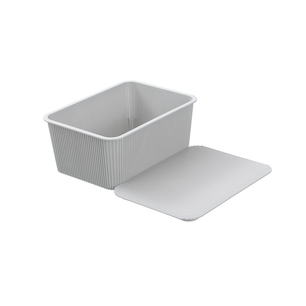 Boxsweden Discrete Durable Storage Basket Ribbed with Lid Assorted — image 3