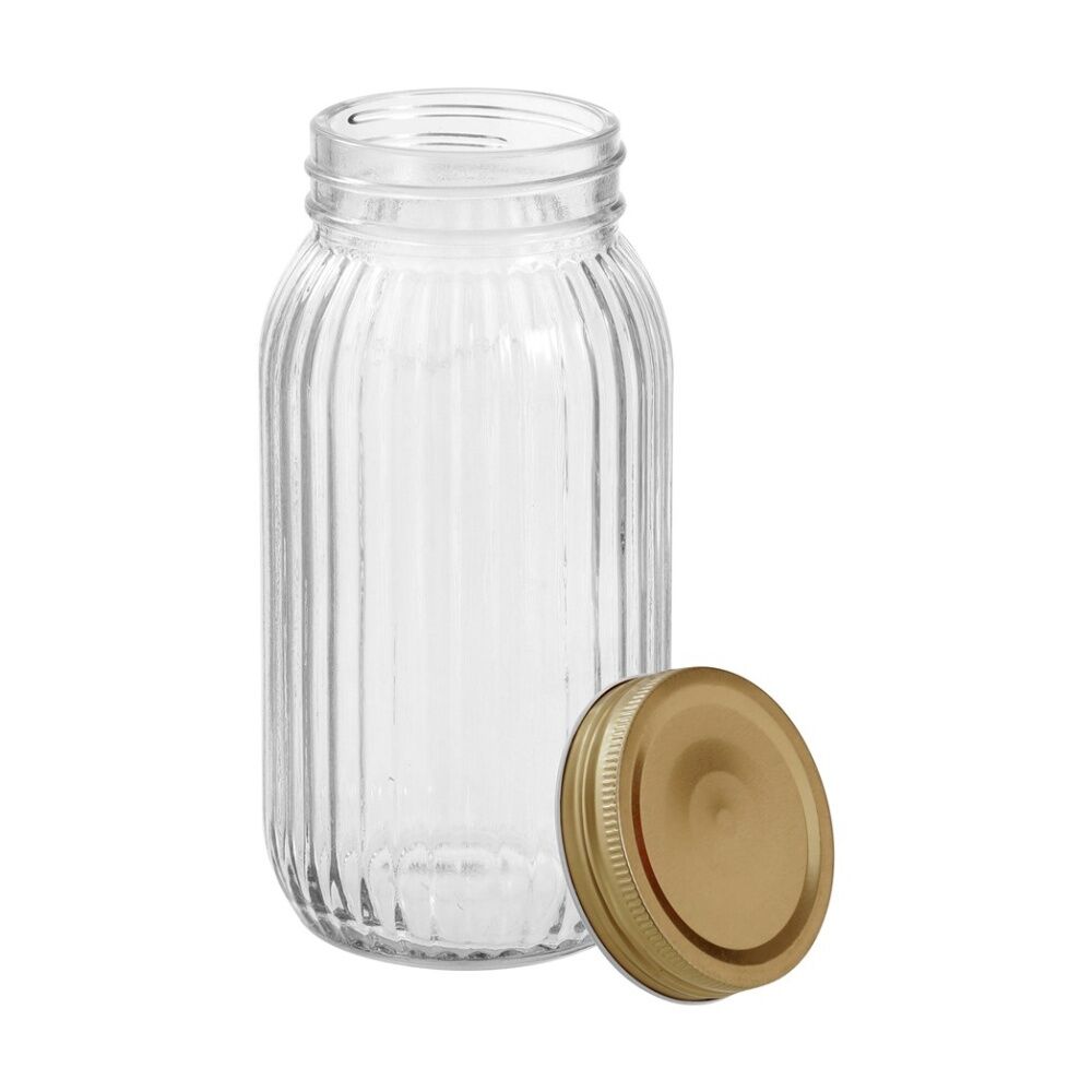 Lemon and Lime 4pc Lemon and Lime Roma Ribbed Conserve Jar 800ml Food Safe Kitchenware (2 Pack) — image 3