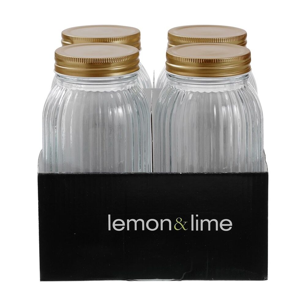 Lemon and Lime 4pc Lemon and Lime Roma Ribbed Conserve Jar 800ml Food Safe Kitchenware (2 Pack) — image 5